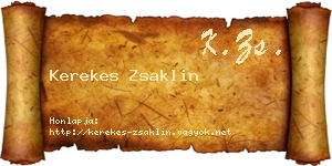 Kerekes Zsaklin névjegykártya