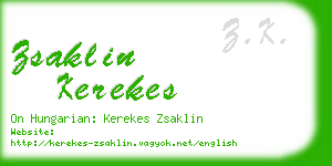 zsaklin kerekes business card